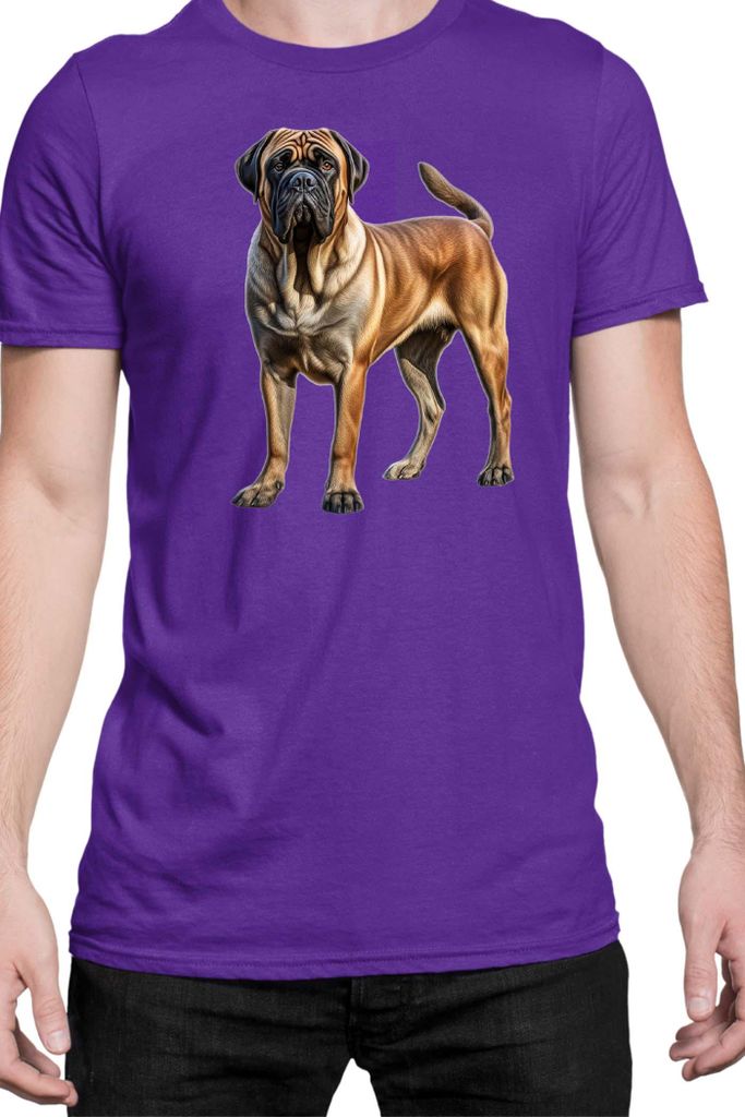 Herren T-Shirt Dogs Breeds English Mastiff Dog Breed 007, Man XL / Lila