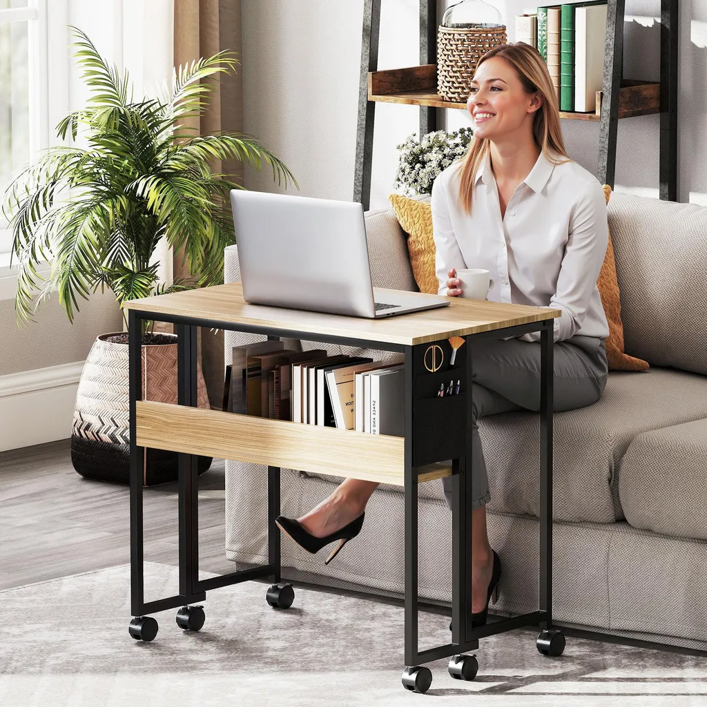 Bureau compact pliable sur roues pour libérer l'espace en un geste - 9