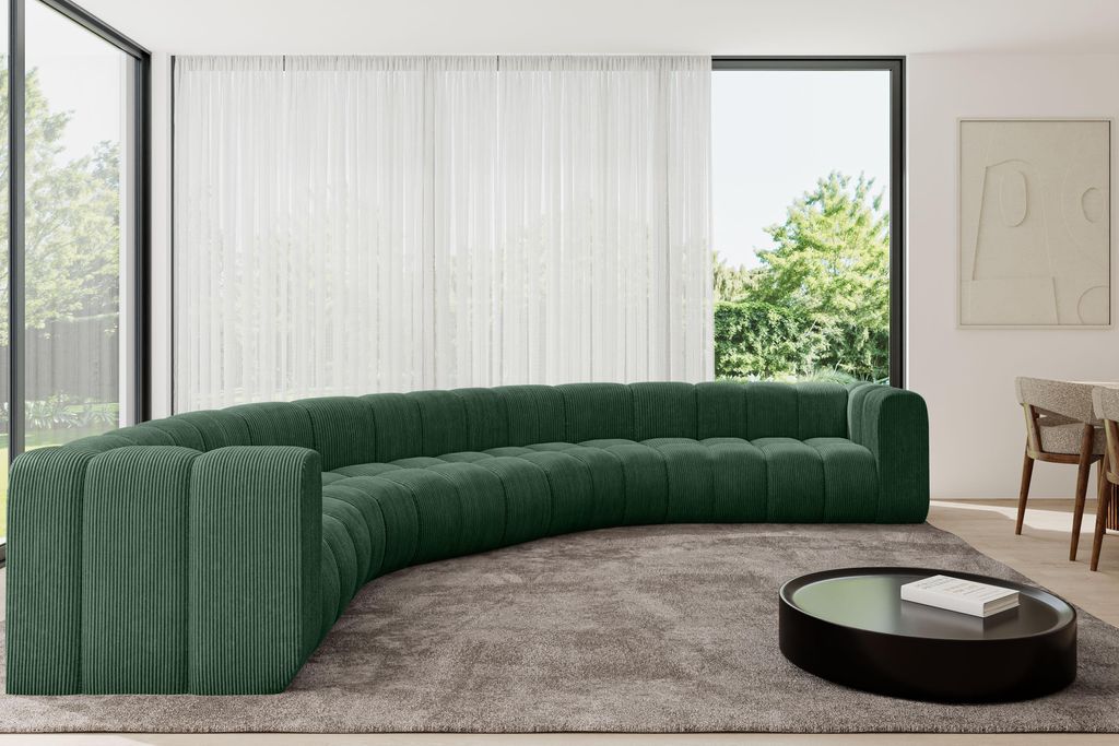 ALTDECOR Modulares Sofa Ecksofa in U-Form - Lazro-U1 - 373x373x70 cm Grün - Corner modular Sofa Eckcouch Couch Wohnlandschaft Cauchsofa Bodensofa ...