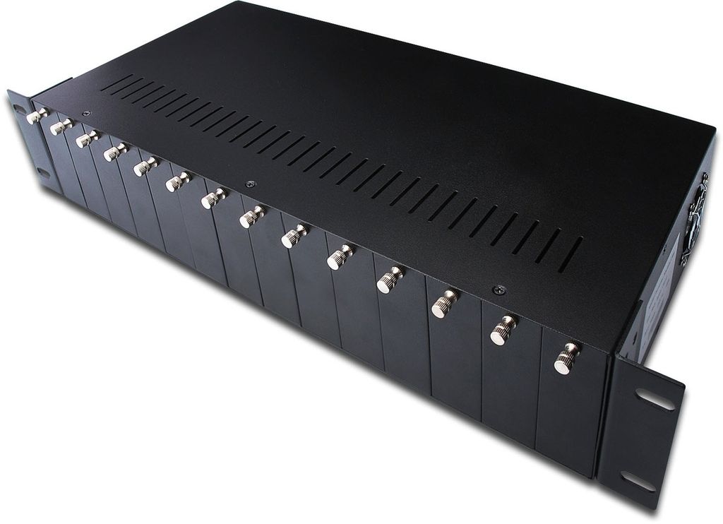 DIGITUS Medienkonverter Chassis 2HE 14-Slots schwarz