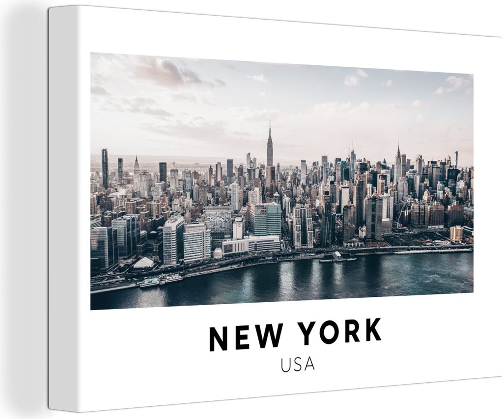 OneMillionCanvasses - Leinwandbilder - 140x90 cm, Amerika - New York - Skyline, Wandbilder Kunstdruck Wanddekoration - Foto auf Leinwand - Gemäl...