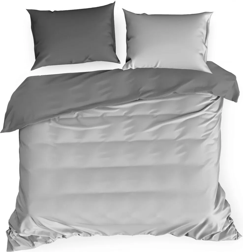 Set Letto Eurofirany Nova 160x200 Raso Cotone Argento Acciaio
