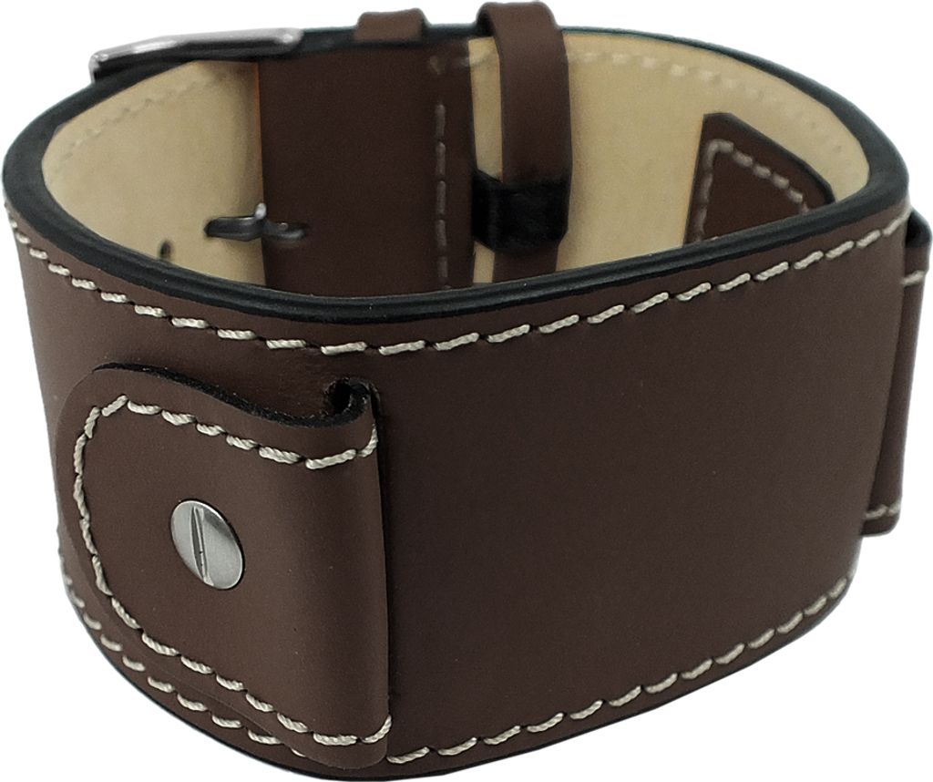 Minott Unterlagenband | Sattelleder mit Kontrastnaht | braun 32340, Stegbreite:24mm