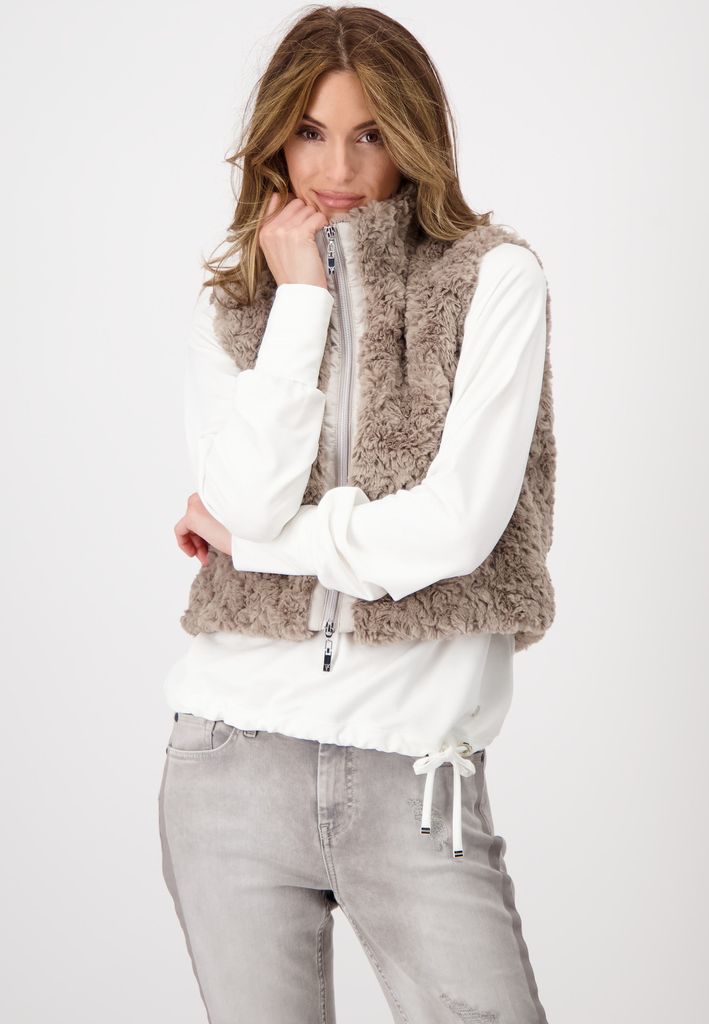 ONLY Damen Teddy Weste ONLSandra - Kurze Kunstpelz Weste Mit Reißverschluss