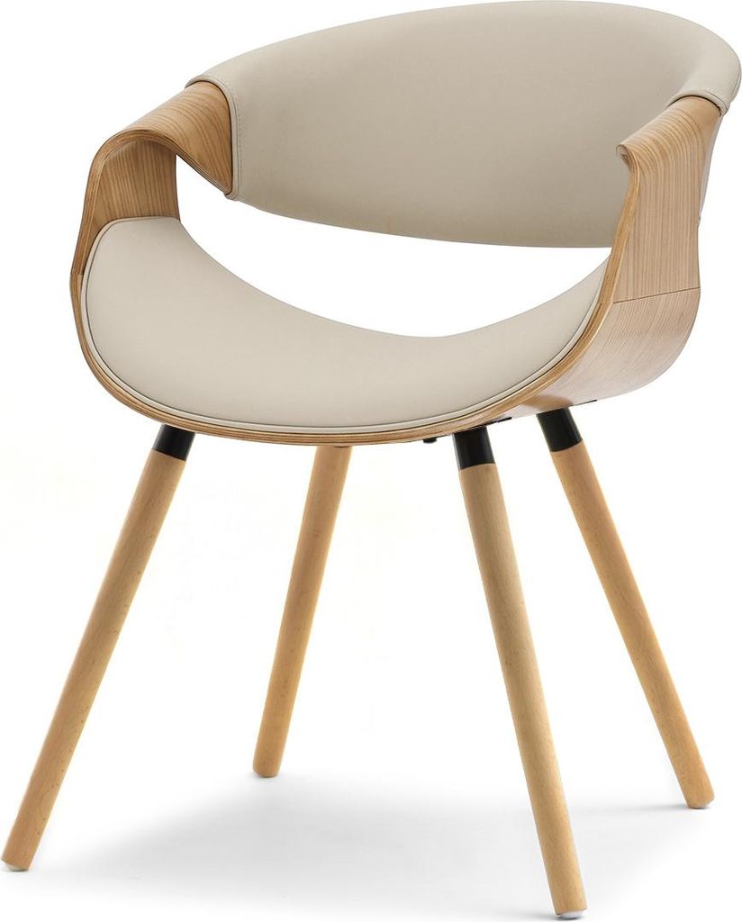 Chaise de salle à manger design SAROLTA - chêne / beige Image du produit 