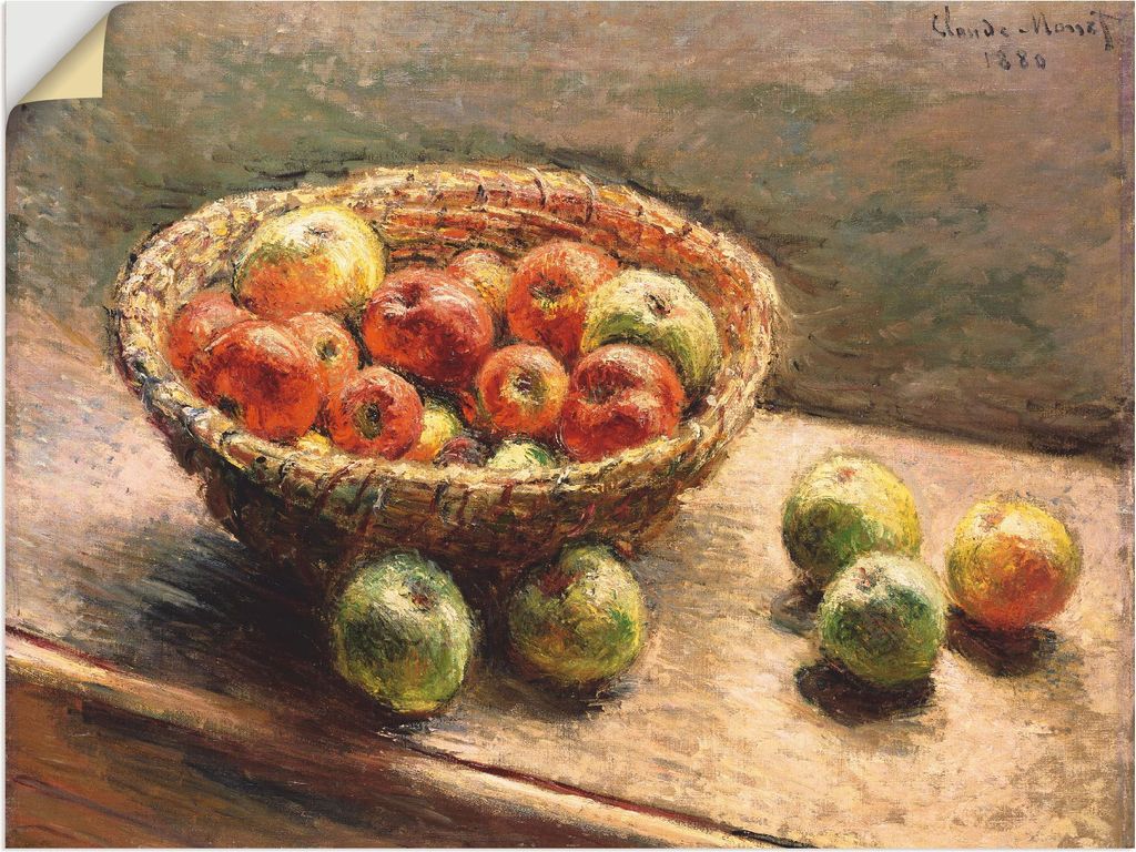 ARTland Wandbild, selbstklebend Ein Korb mit Äpfeln. 1880 Größe: 40x30 cm