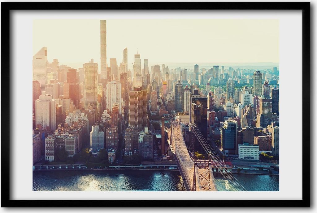 Bild 60x40 MDF-Rahmen, Wandkunst Flug Vogel in New York