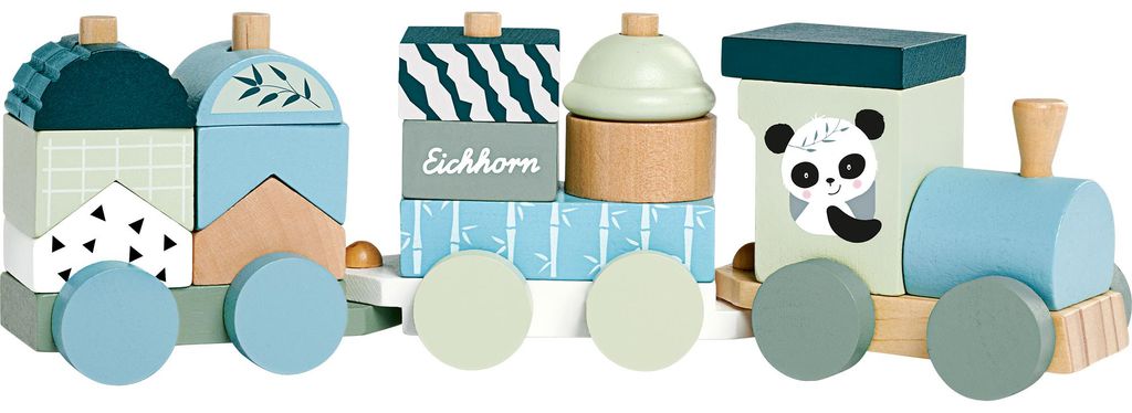 Eichhorn Houten Blokkentrein Panda, 16dlg. Image du produit 