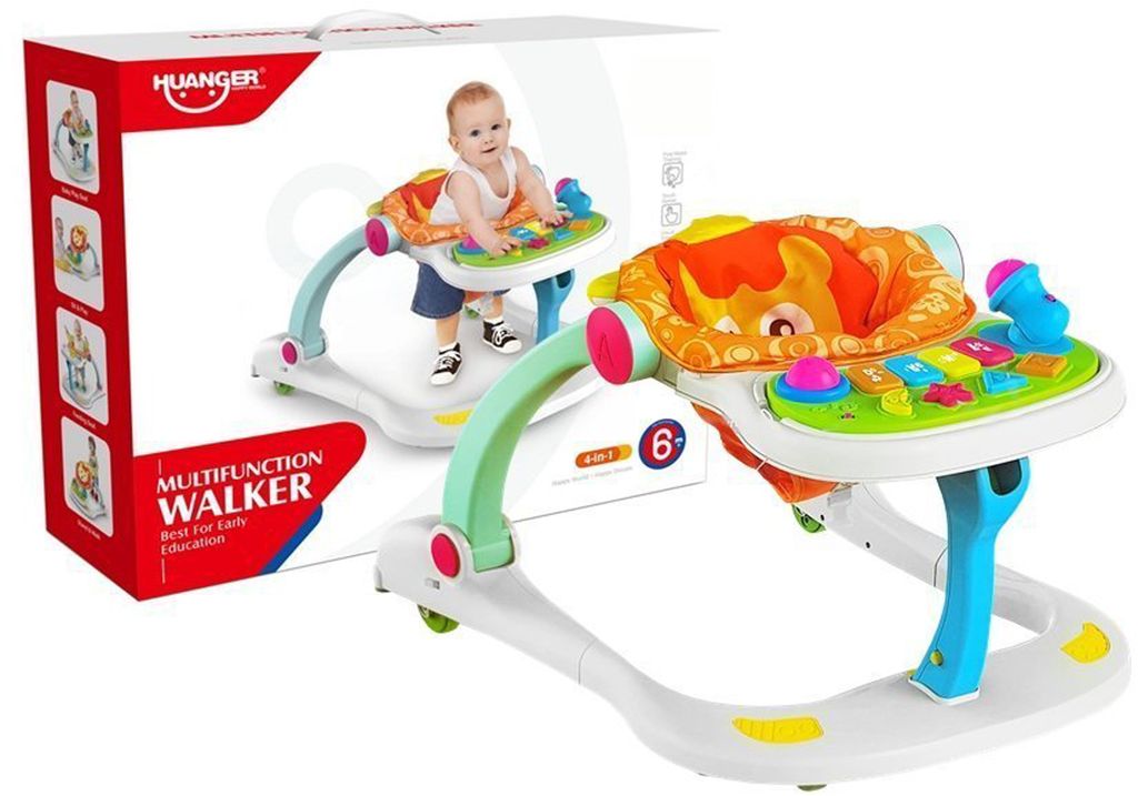 Interaktiver Laufstuhl Pusher Baby Gehhilfe Spielzeug Music Walker Gehfrei 3in1 