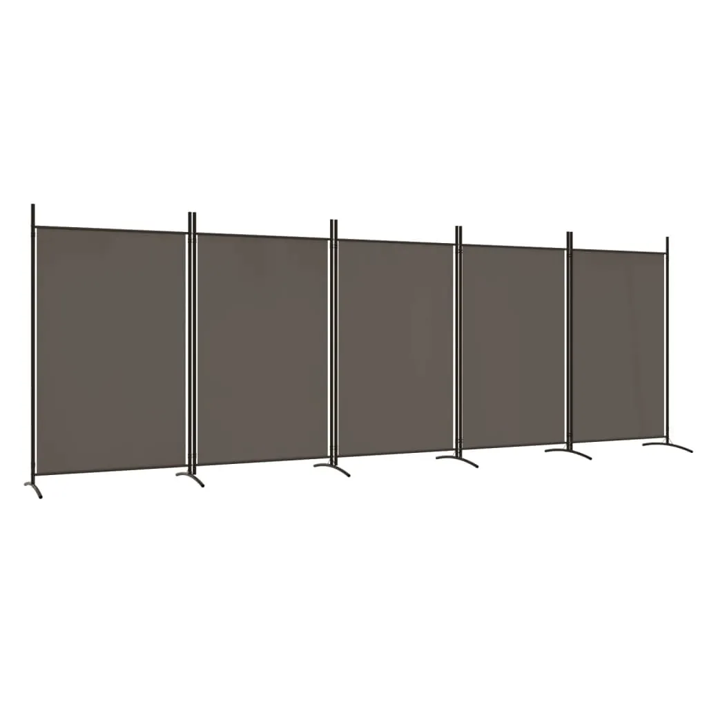 Paravent pliable 5 volets vidaXL 433 cm de large Anthracite et Acier Noir - 3
