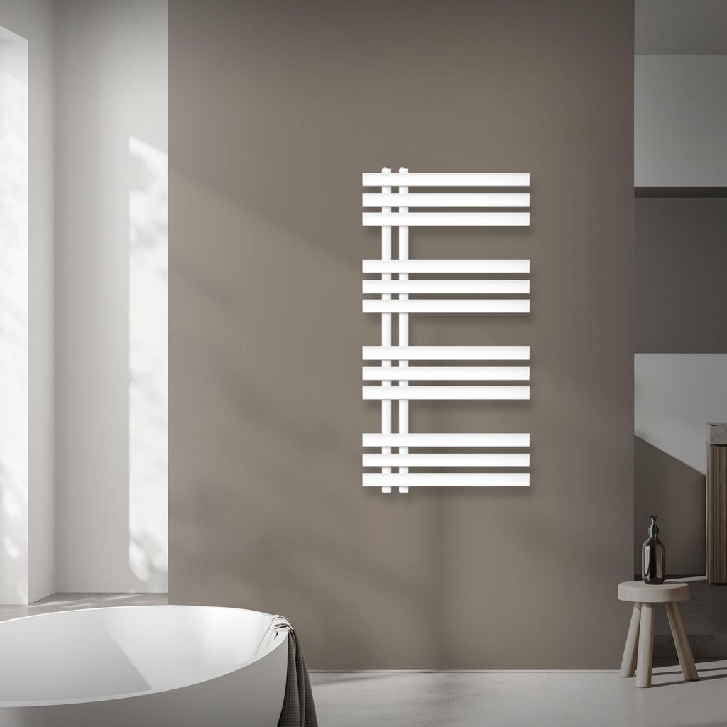 LuxeBath Design Badheizkörper 500 x 1000 mm Weiß Flach Designbadheizkörper Paneelheizkörper Heizkörper Handtuchwärmer Handtuchtrockner , ohne...