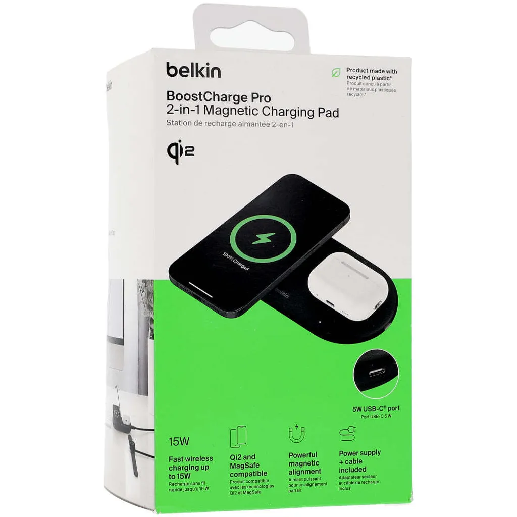 Chargeur sans fil double induction Belkin BoostCharge Pro pour iPhone - 16
