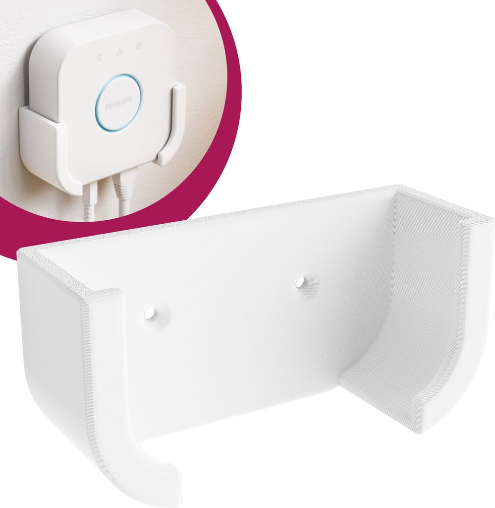 Wandhalterung Smart Home Steuerung Halter Weiß passend für Philips Hue Bridge