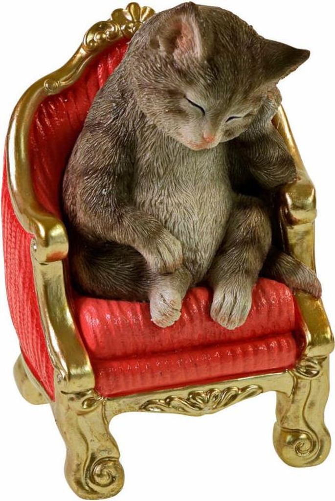 Werner Voß Dekofigur Katze auf Sessel, Polyresin, 20 cm, 56310