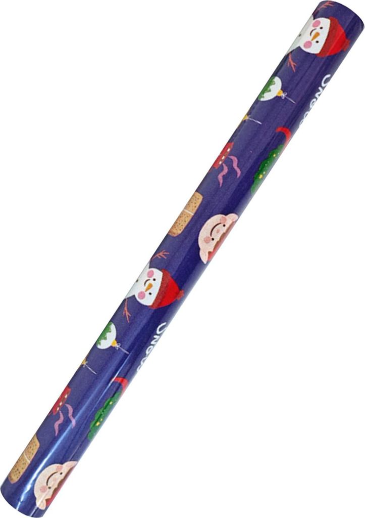 Weihnachtspapierrolle (4,9 m/10 m) mit Rentier- und Weihnachtsmannmotiven sowie Glockenmotiven für festliche Geschenke und Partys.