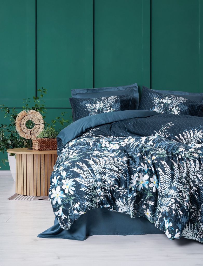 L'Essentiel Linge de Maison, Imvelo - Petrol Green, Tagesdecke, Petrolgrün, Baumwolle, 180 x 280 cm