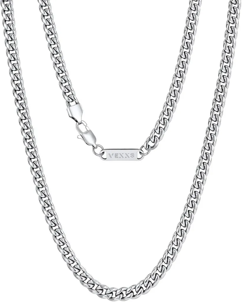 VEXXS Collana Uomo Catena A Corda – Acciaio Inox Con Placcato Oro 18K, Non Sbiadisce