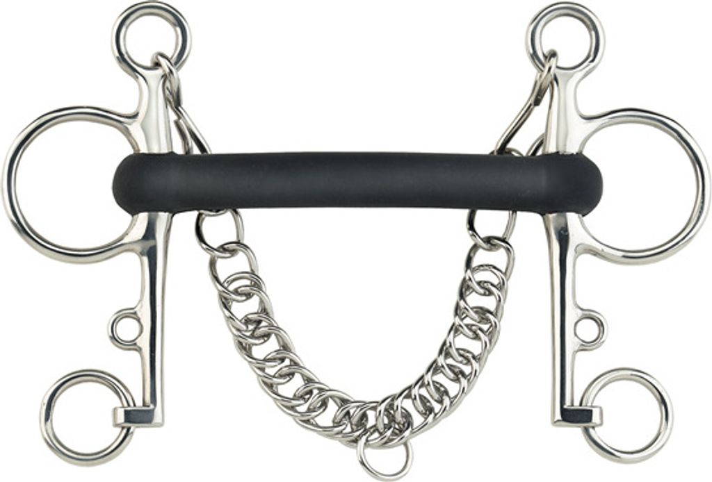 Sprenger Pelham Stangengebiss 18mm Gummi flexibel, Größe:125 mm