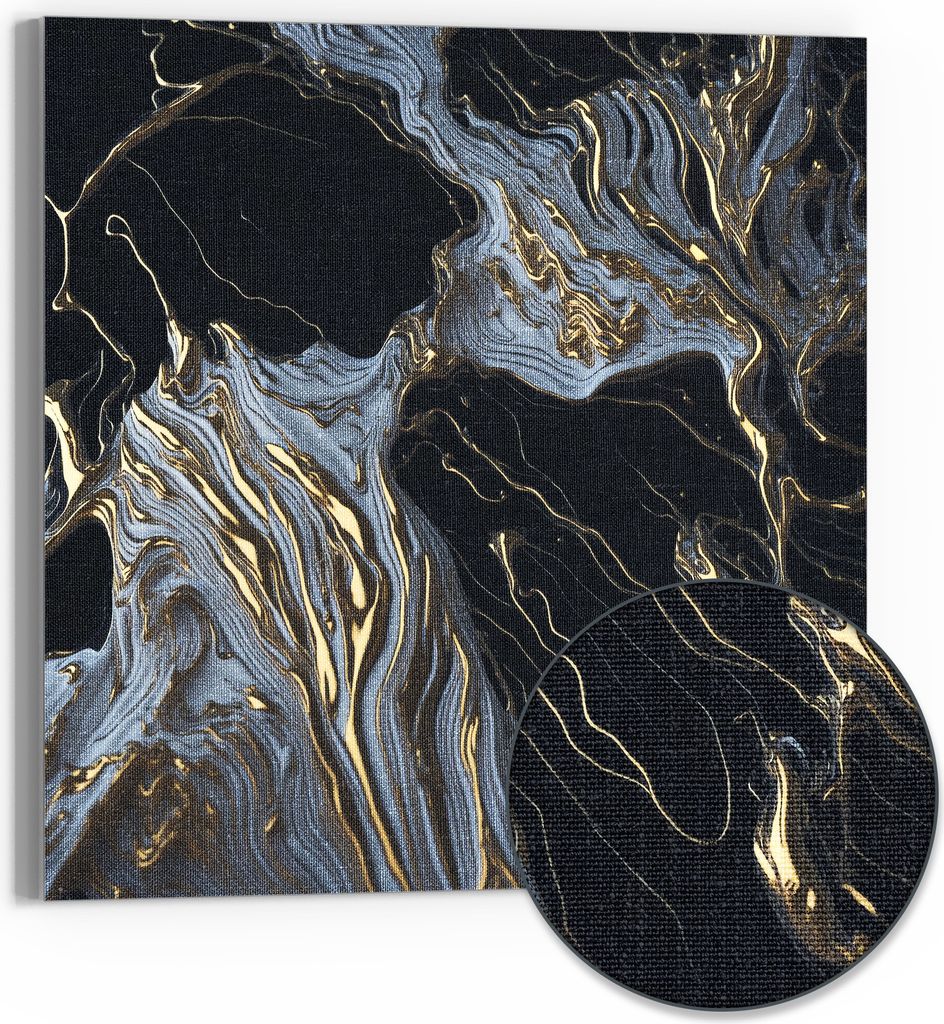 DEQORI Hybrid Leinwand Bild 50x50 cm 'Fließendes Gold' Produktbild 