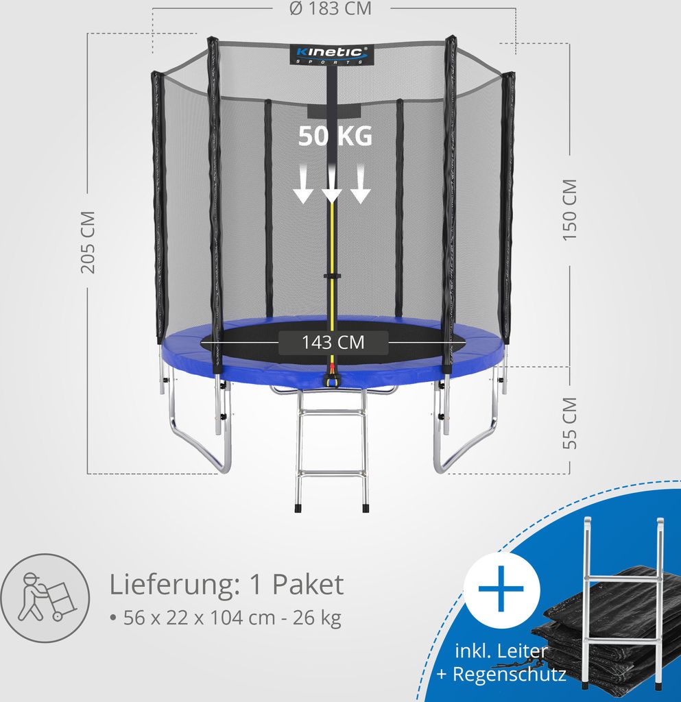 KINETIC SPORTS Trampolin Outdoor 'Salto Plus' Ø Produktbild 7
