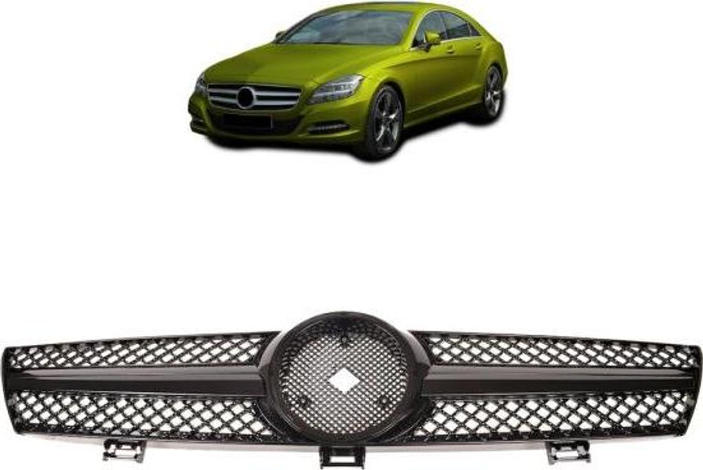 Kühlergrill Gitter glanz Schwarz passt für CLS C219 W219 04-08 kein AMG