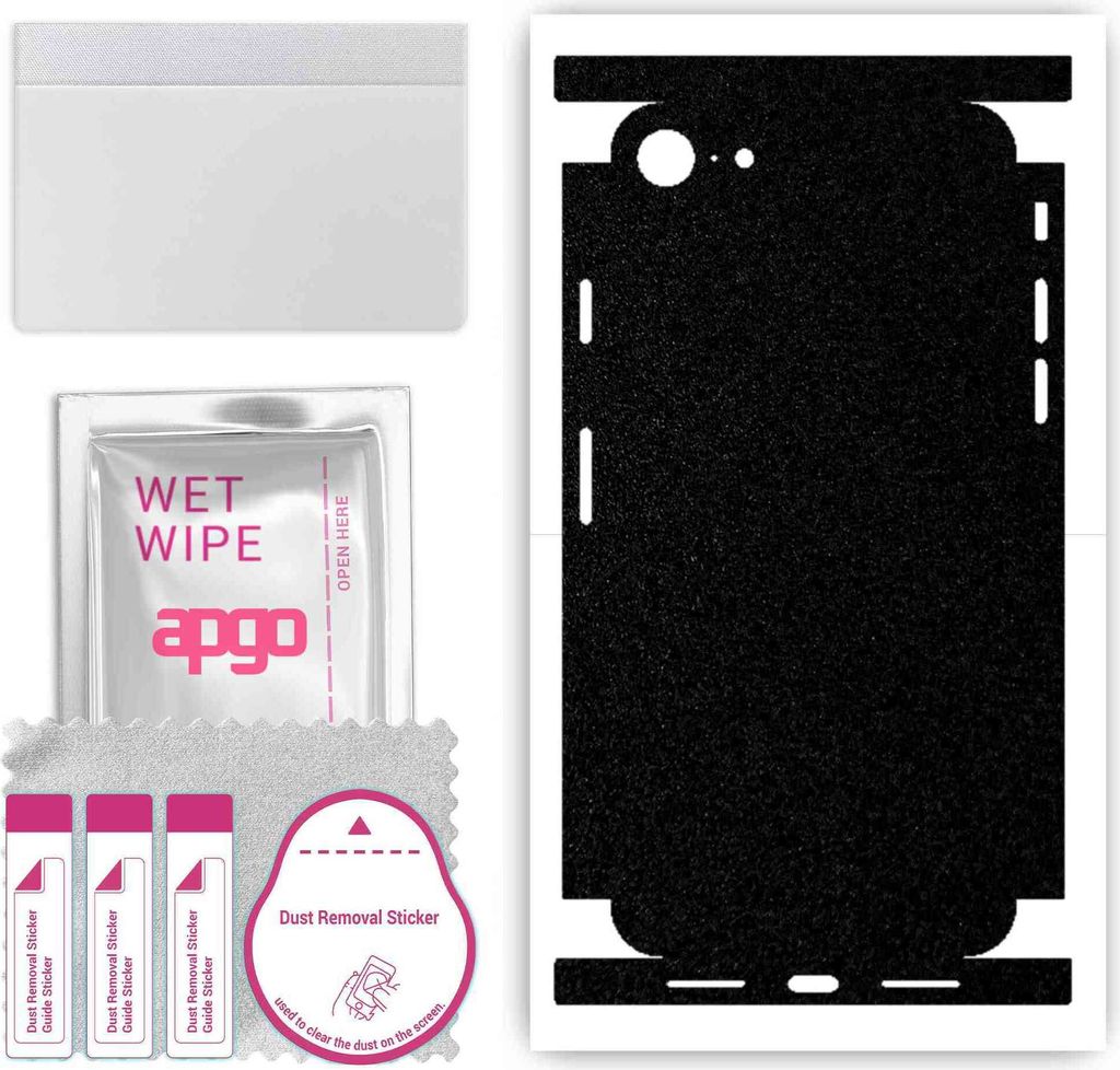 apgo Rückseite + Seiten Schutzfolie, Skin, kompatibel mit Apple iPhone SE 2020, Hinten Displayschutzfolie aus Vinylfolie, kratzfest, einfache Mont...
