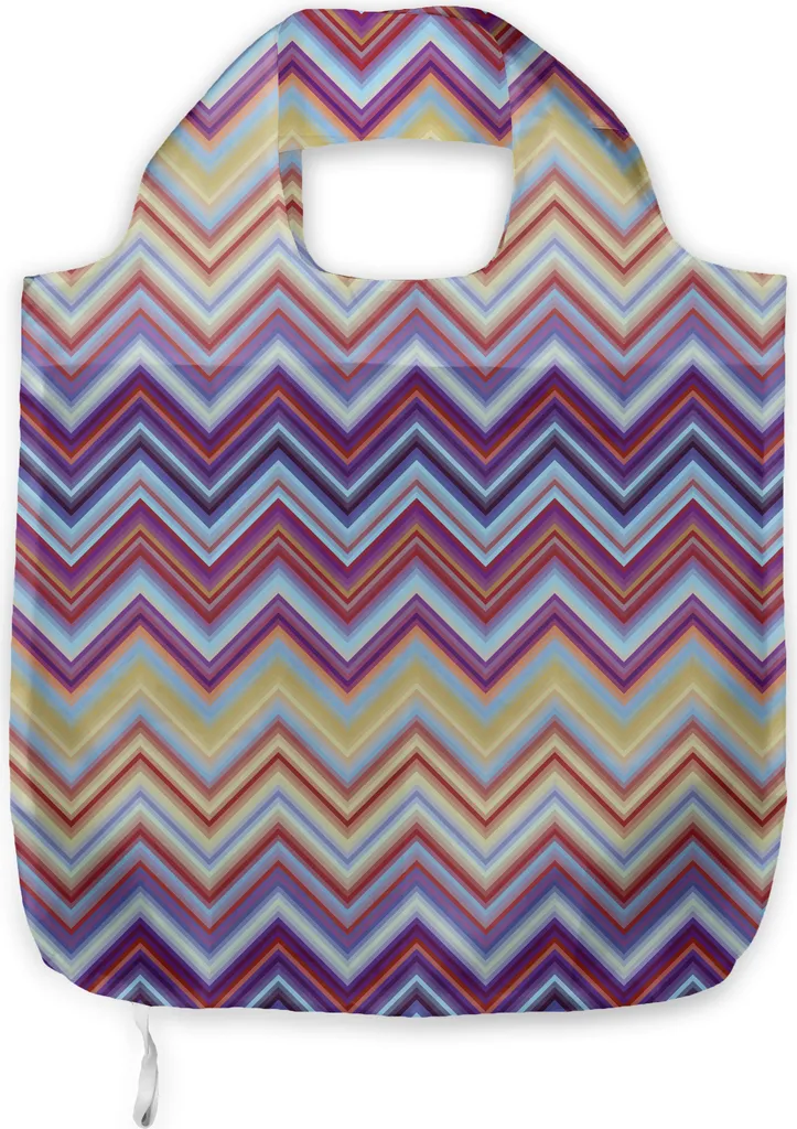ABAKUHAUS Borsa a Tracolla Chevron: Shopping Bag in Tessuto Viola