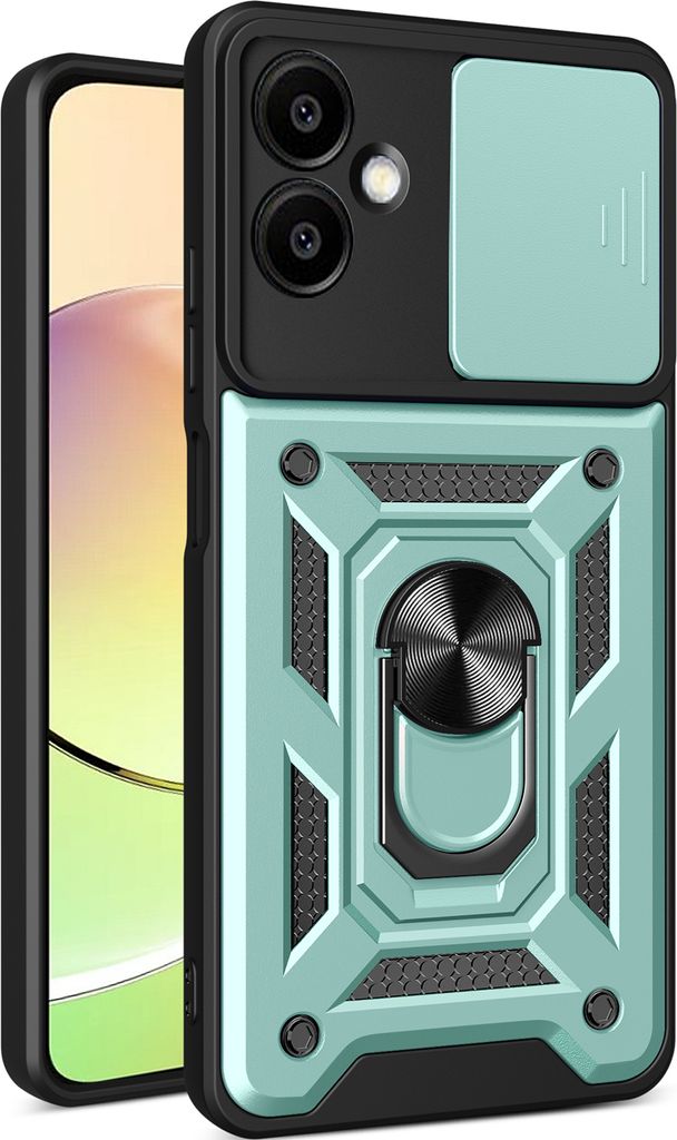 Hülle für Samsung Galaxy S24 FE Magnetische Ring Ständer Halter Dia Kameraschutz TPU Bumper Silikon Schutzhülle Grün
