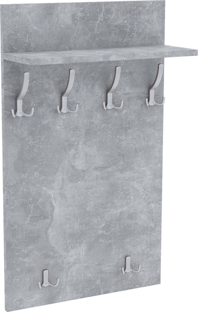 AKKE Betonový šatní panel MAXI - ALU háčky ŠxV: 60x120 cm Obrázek produktu 