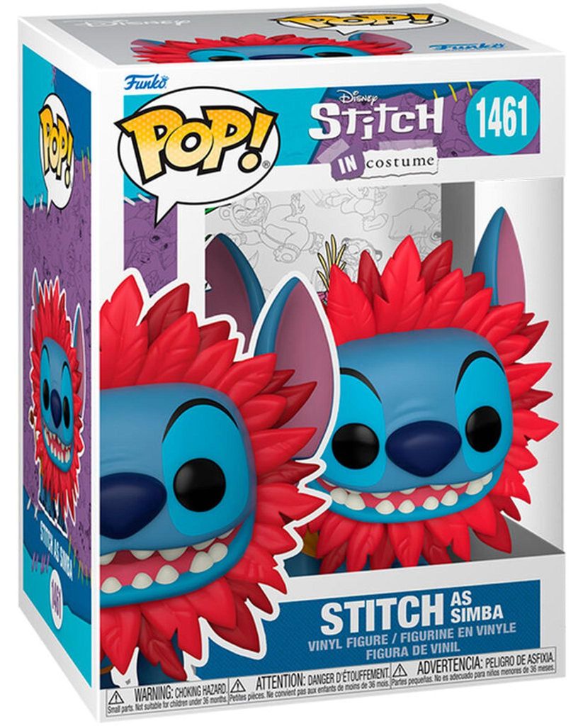 Disney Stitch disfrazado de Simba, figura Funko Pop! de Imagen del producto 
