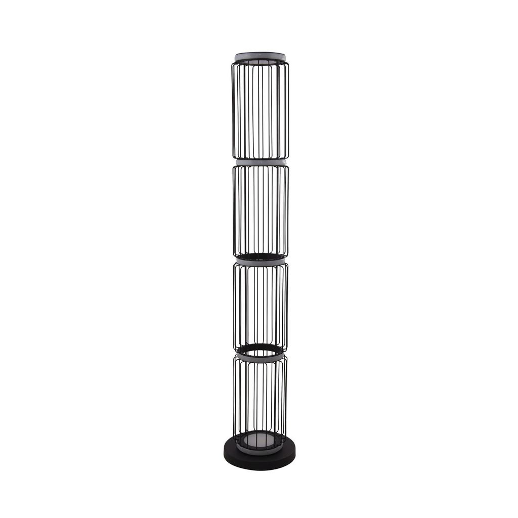 LED Stehlampe Metall 117 cm Schwarz Weiß rund 3000 K warmweiß 884 lm Modern Stehleuchte