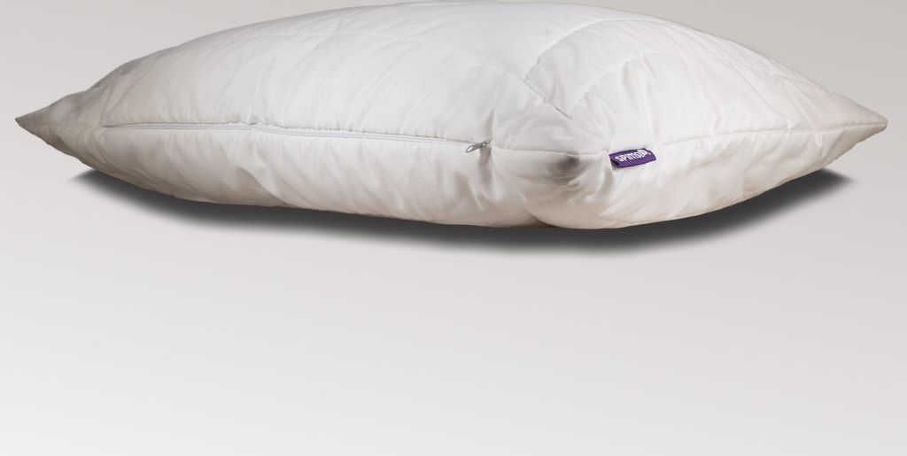 A white pillow on a white background.