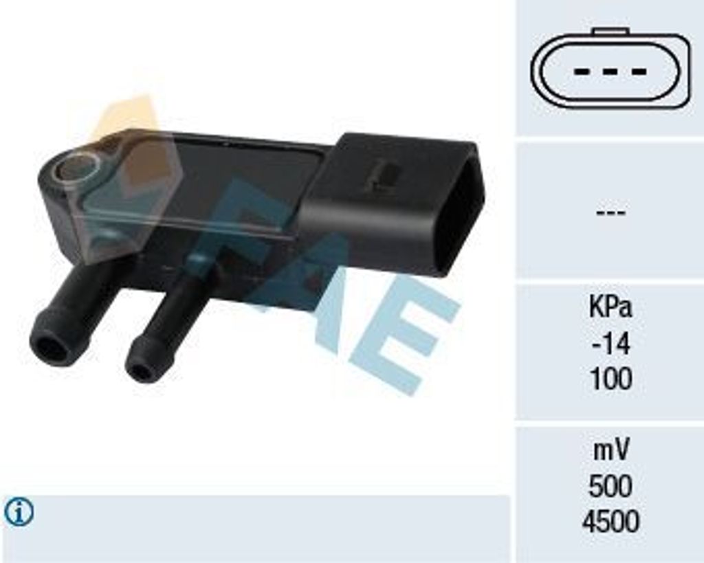 FAE 16109 Abgasdruck Differenzdrucksensor für VW GOLF VI (5K1) TIGUAN (5N) Passat Variant (3C5) Transporter V Bus Passat Variant (365) Multivan V