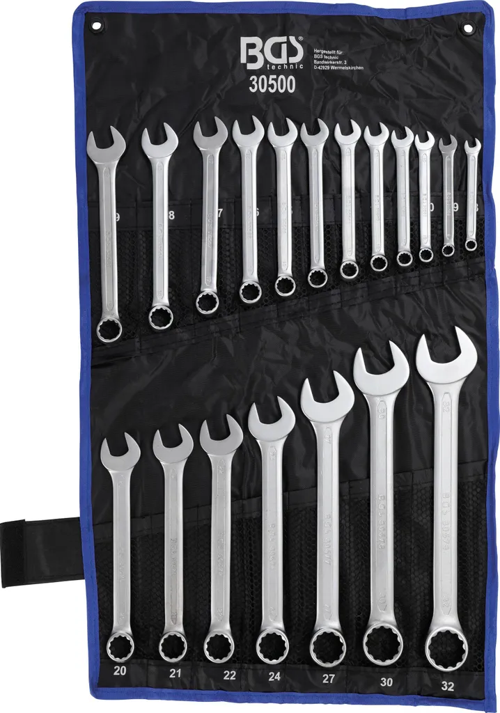 Jeu de Clés Mixtes Haute Résistance BGS 30500 en Coffret 19 Pièces
