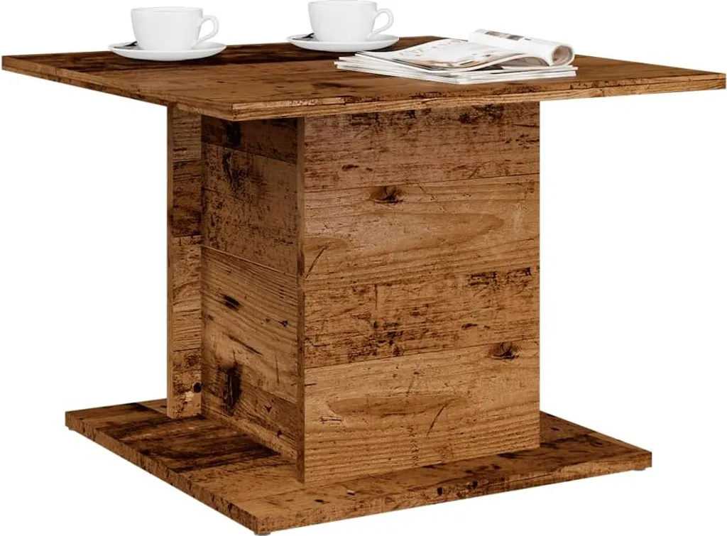 Table basse robuste imitation bois vieilli - Meuble stable et durable