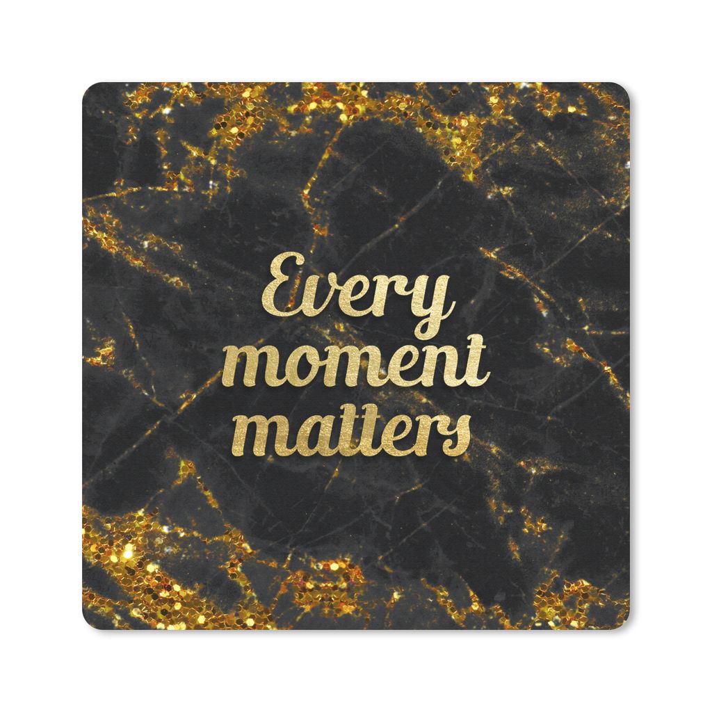 MuchoWow® Mauspad Mousepad Zitat - Gold - Glitter - Marmor Produktbild 