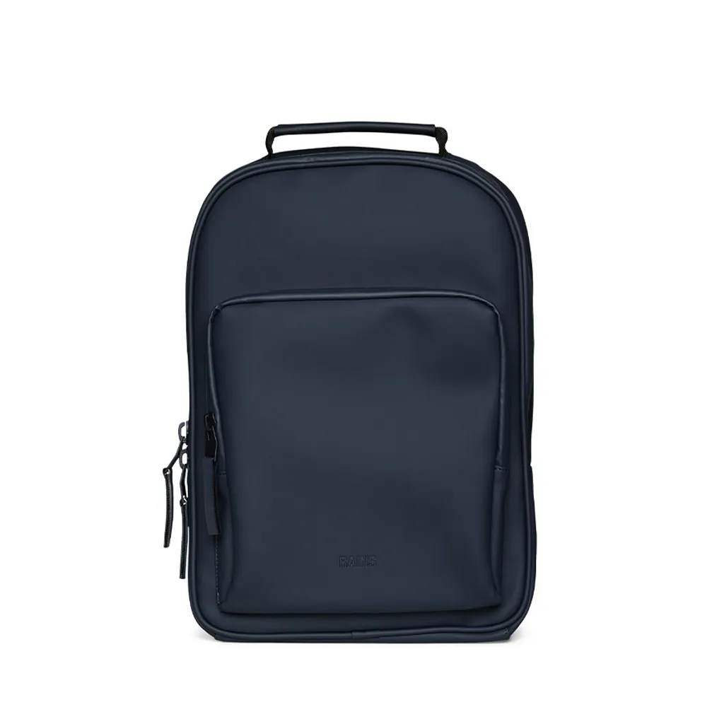 Rains Sac à dos Book W3 Navy - Cartable Étanche et Minimaliste pour PC