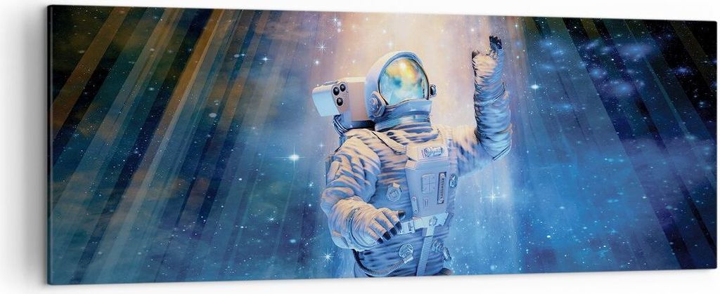 Bild auf Leinwand - Leinwandbild - Einteilig - Astronaut Licht Kosmos - 140x50cm - Wand Bild - Wanddeko - Wandbilder - Leinwanddruck - Bilder - Wan...