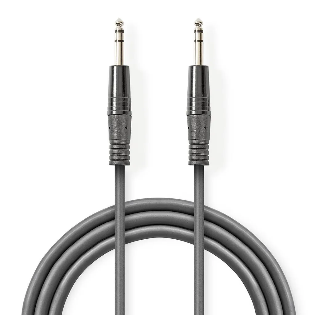 Cavo Stereo Professionale 6,35mm 3m | Design Grigio Scuro Soft-Touch