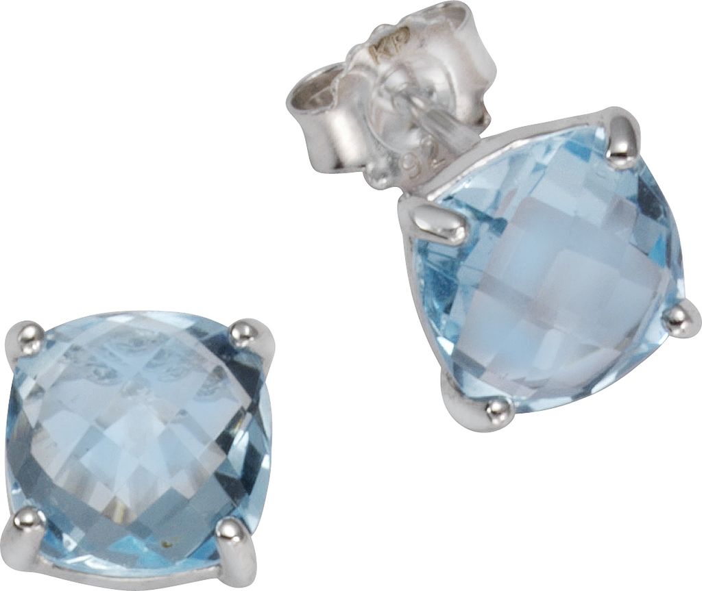 F Ohrstecker 925/- Sterling Silber Blautopas Produktbild 