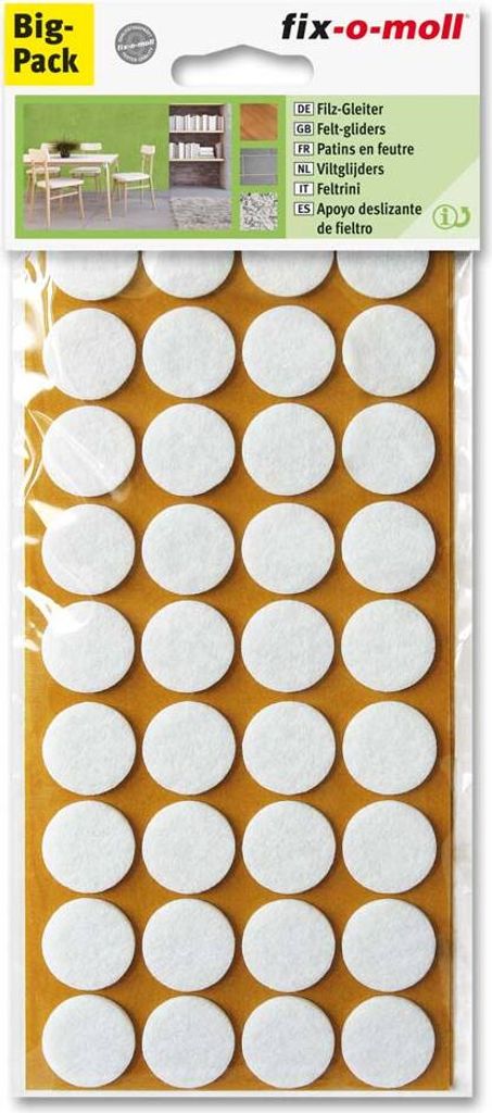 Filzgleiter rund 22mm Spar-Pack weiß fix-o-moll
