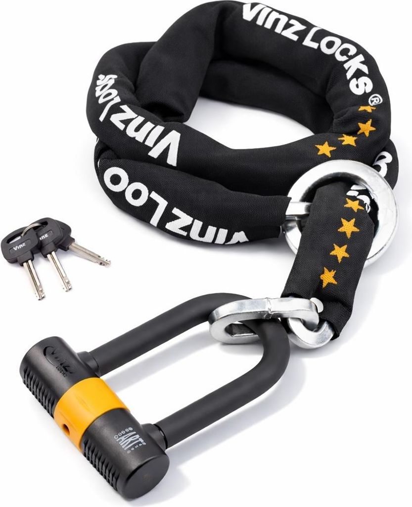 VINZ Oyu Kettenschloss ø11mm | ART 4 Zertifikat | Motorradschloss Kette Mopedschloss | sicheres Motorrad schloss Roller & E-scooter & Panzerschlos...