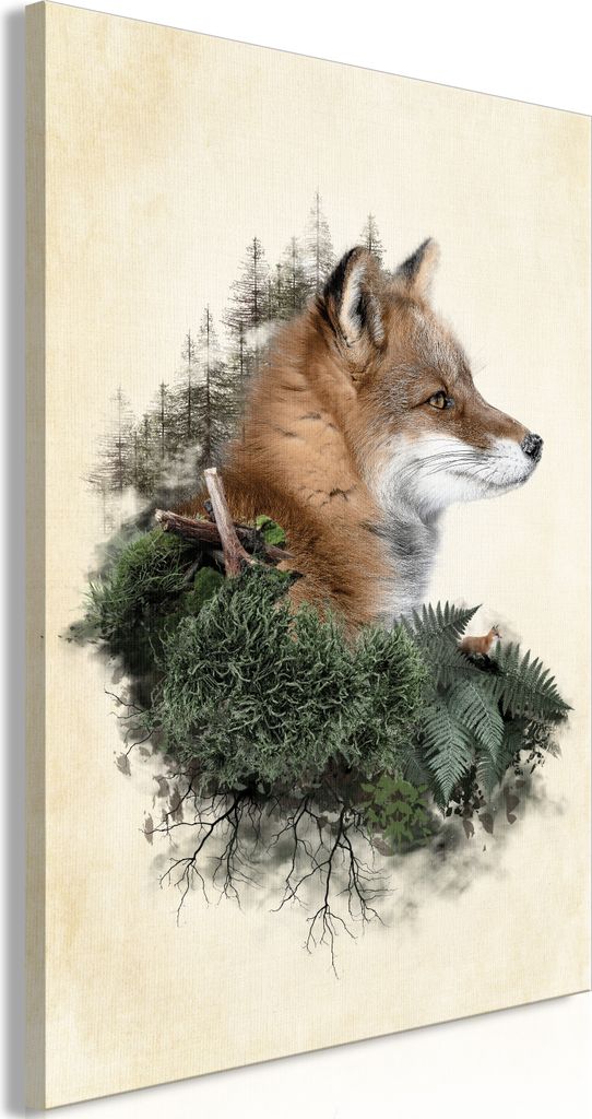 Italienischer Leinwand Leinwandbild - Mr Fox (1 Part) Vertical 80x120 cm Tiere g-C-0321-b-a