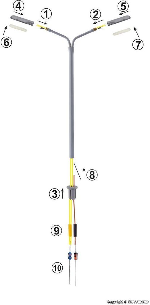 Viessmann 6923 TT Kit de construction lampe à fouet Image du produit 
