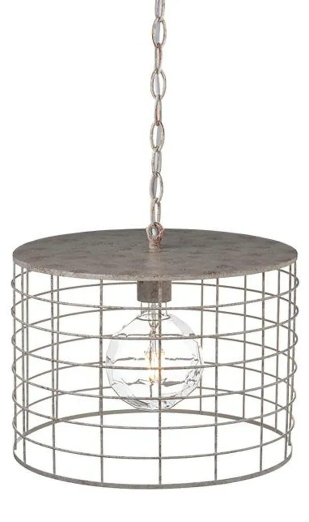 Suspension vintage ACA GN731PLAW luminaire industriel en métal blanc