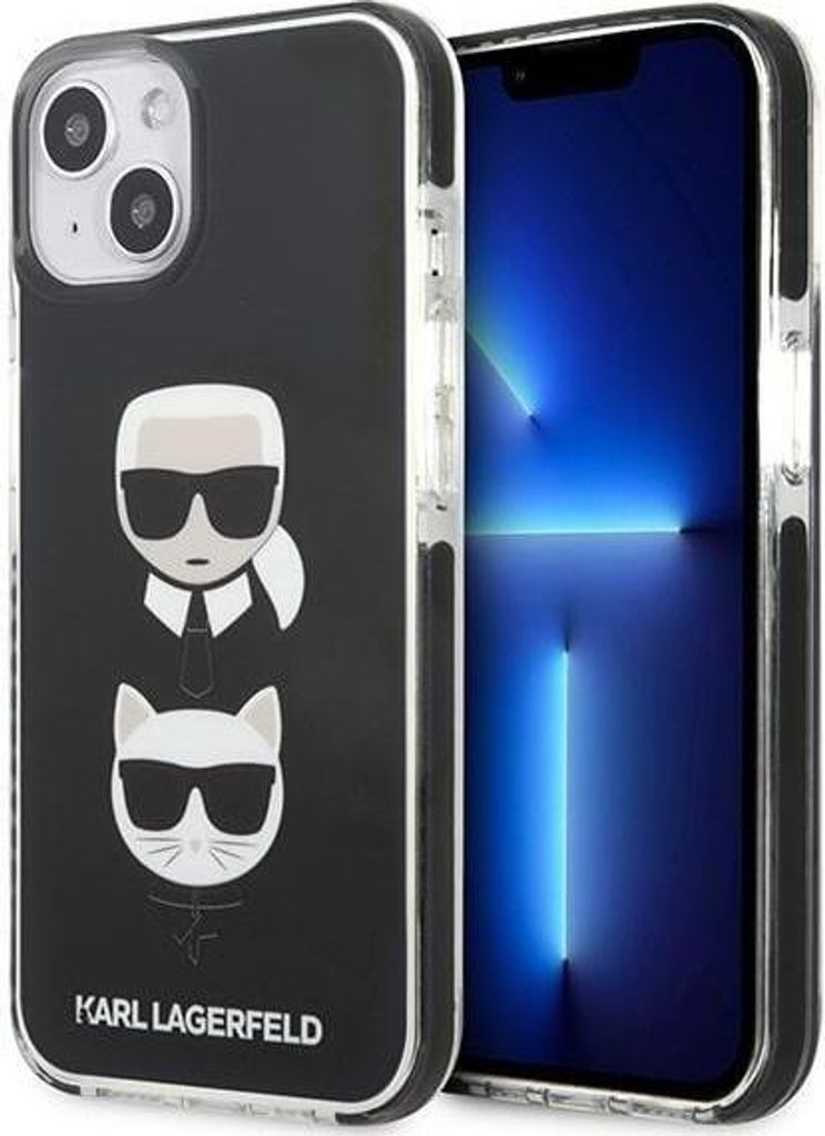 Karl Lagerfeld KLHCP13STPE2TK iPhone 13 mini 5,4 Hardcase schwarz / schwarz Karl & Choupette Head Handyhülle