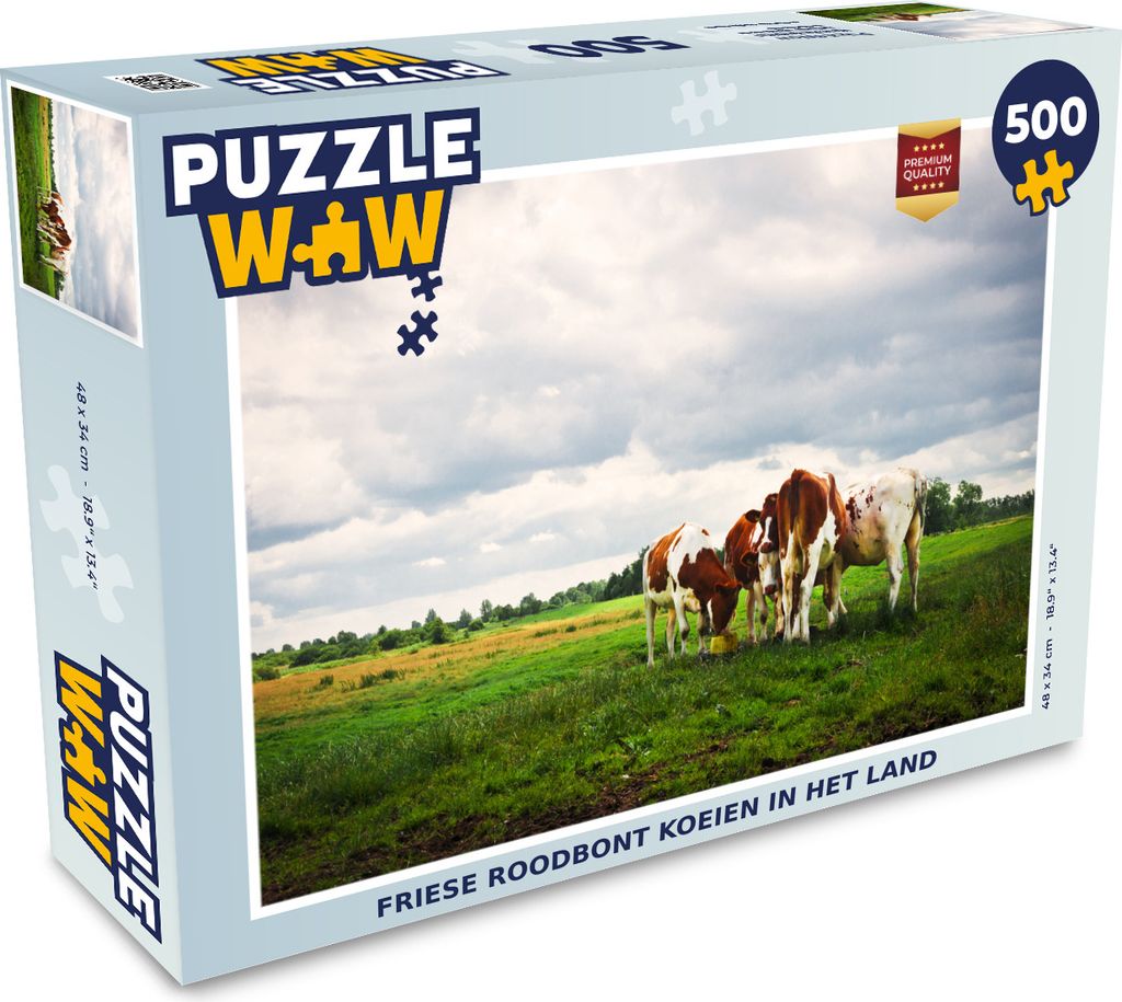 MuchoWow Puzzle 500 Teile Kühe - Gras - Friesland - 500 Teile - Kinder - Selberbauen - Puzzlespiele