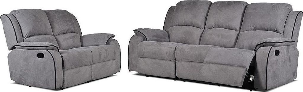 HERNANI 3-Sitzer Sofa, 2-Sitzer Sofa mit Mikrofaserfunktion - Grau