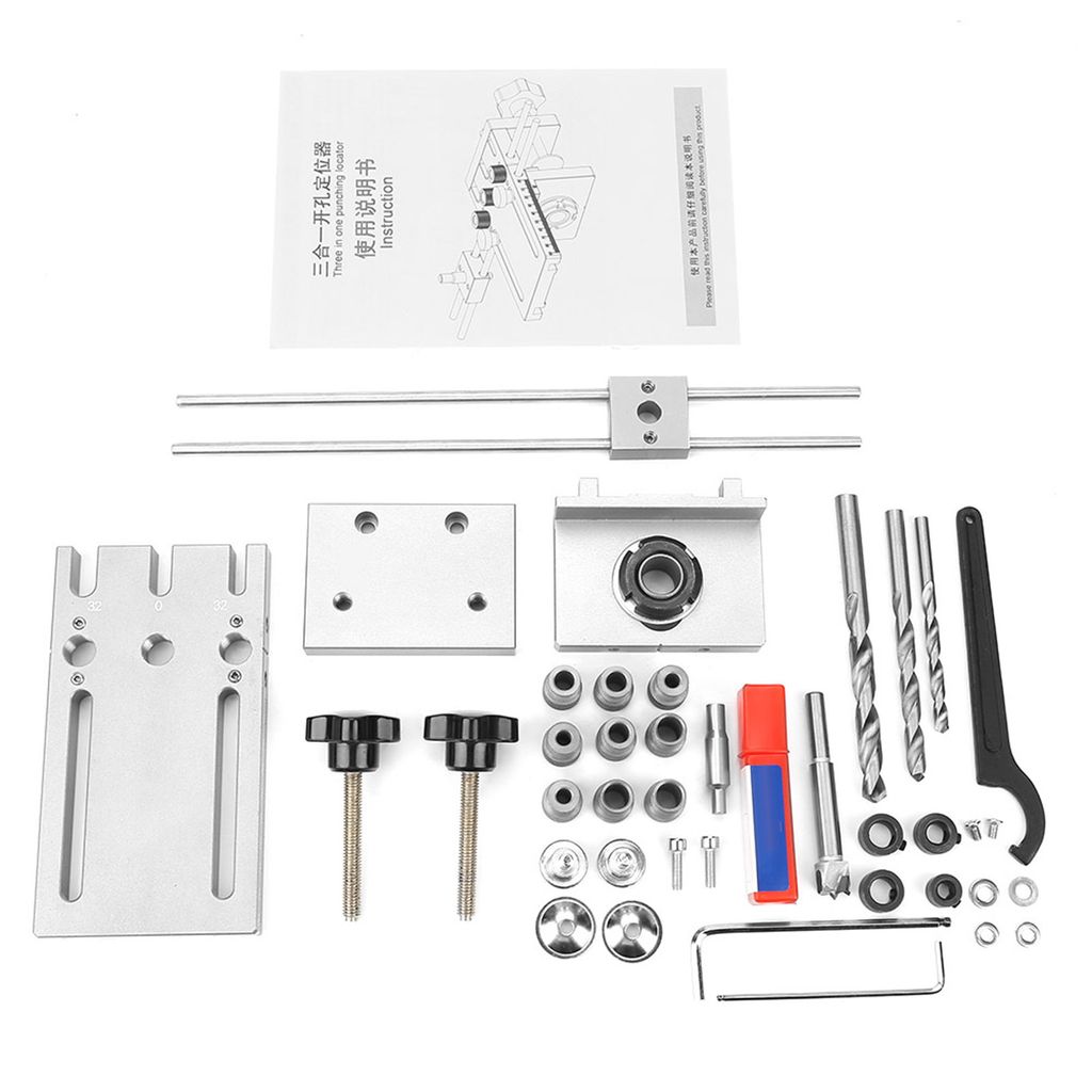 3in1 6/8/10/15mm 3 Zoll Präzise Stärke Selbstzentrierende Dübellehre, Dübelbohrführung, für Holzbearbeitung Jig Guide Locator Kit