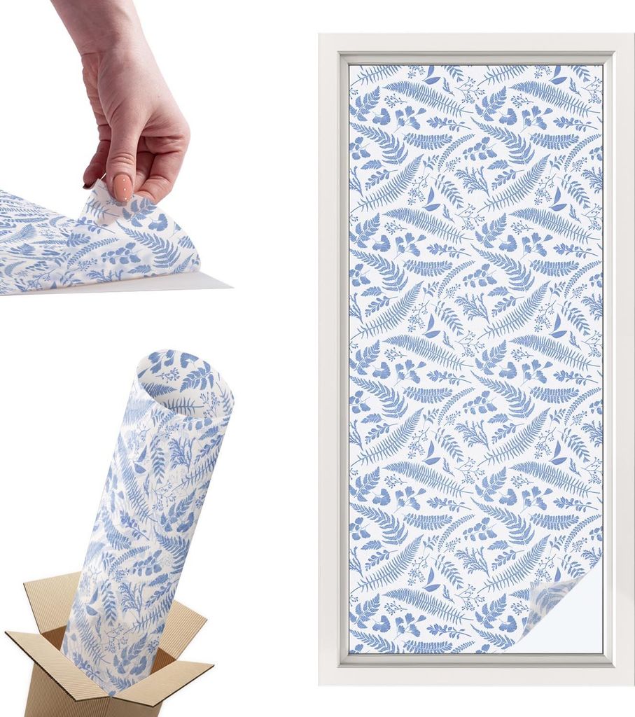 Buntglasfolie für Fenster – 116x50 cm – Stained-Glass-Fensterfolie, dekorativ & blickdicht – Selbstklebende Glasdekorfolie im Buntglas-Desig...
